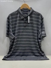 Cutter and Buck Size XXL / 2XL Gray Striped Polo CB DryTec 50 UPF+ NWT
