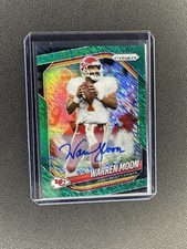 WARREN MOON 2025 PANINI PRIZM #52 GREEN SHIMMER AUTO 2/5 CHIEFS