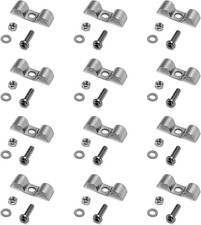 Stainless Steel Double Line Clamp, 12 Pack 3/8" Fuel Lines Clips with Mounting S