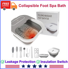 Collapsible Foot Spa Bath With Heat  Massage Rollers, Bubble, Foot Pedicure Kit