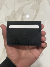 Gucci Matte Black Jumbo GG Card Case