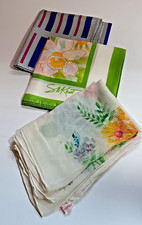 Vtg Lot Ladies Fashion Scarves, Silk, Polyester, Acetate, Stripes, Florals, Sign