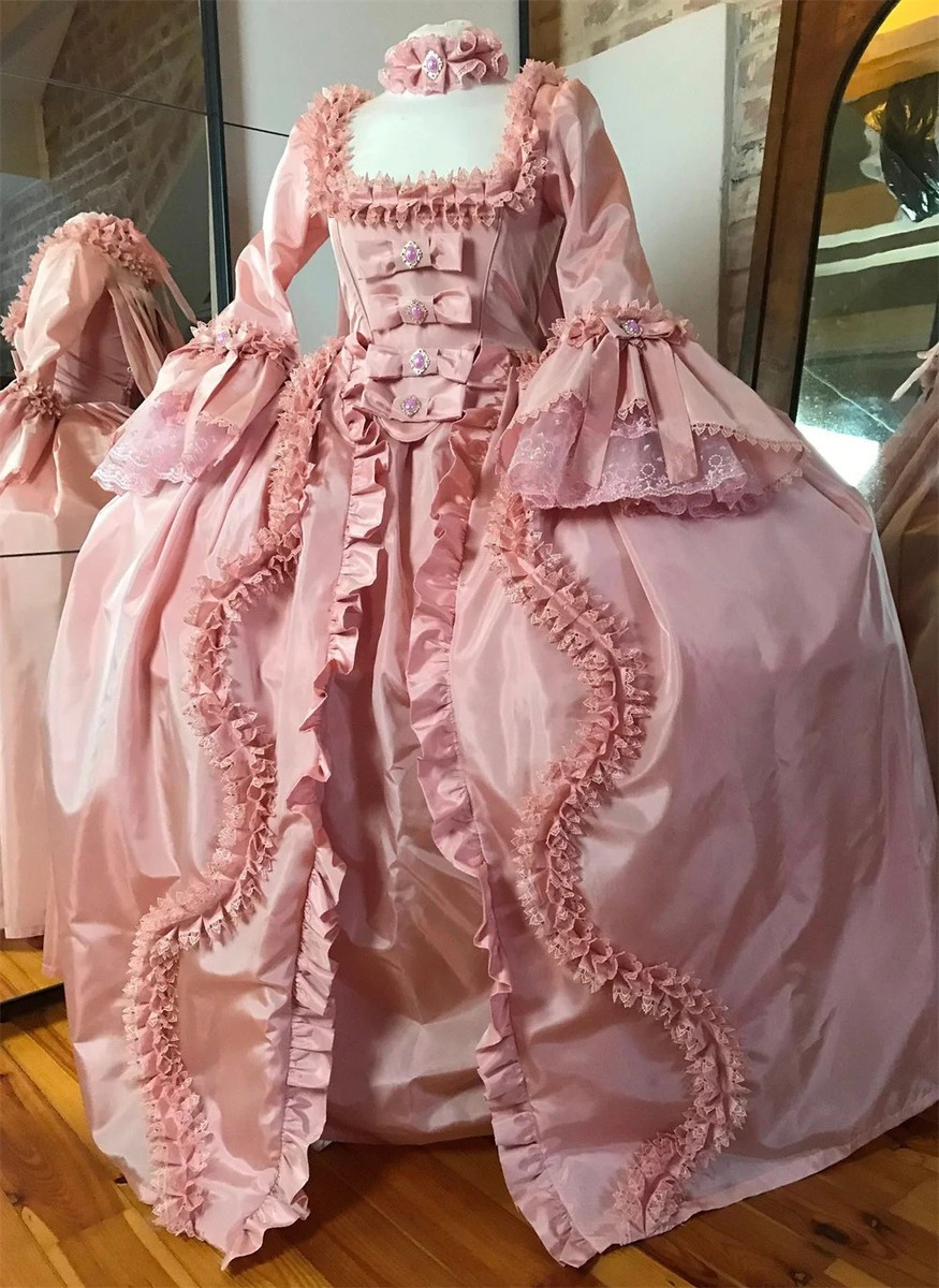 Medieval Marie Antoinette Pink Dresses Rococo 18th Century Vintage Ball Gown  | eBay