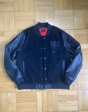 Nike Air Destroyer NBA Letterman Jacket Leather Wool Felt Black Courtside Paris