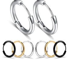 Titanium Steel Hoop Earrings Women Men Earrings Unisex Pair Thin  Huggie