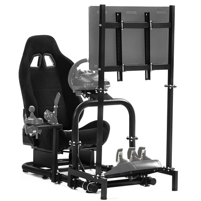 Hottoby Rennsimulator Cockpit mit TV-Ständer Sitz Logitech G29 G920 G923 GPRO
