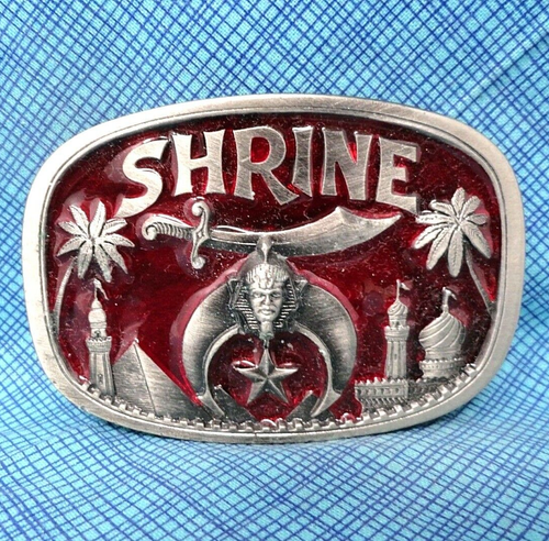 Shriner Belt Buckle Scimitar Crescent Star of the Mystic Shrine Vtg 80s .CPA385 - Picture 5 of 7