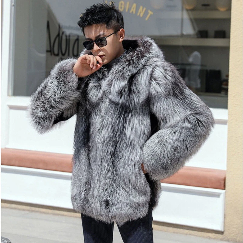 Faux silver fox coat sale