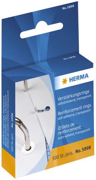 500 Herma Verstärkungsringe selbstklebend auf Rolle Ø 12 mm transparent 5898