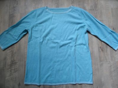 LE TRICOT PERUGIA oversized Pullover 100 % Kaschmir türkis Gr. M TOP KoS817