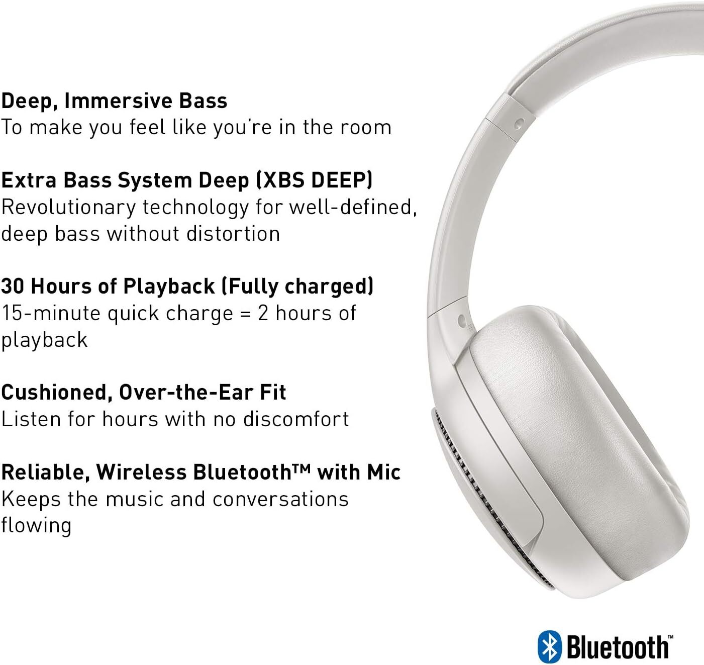 Thumbnail - Panasonic Rb-m500be-c Deep Bass Wireless Overhead Headphones With Bass