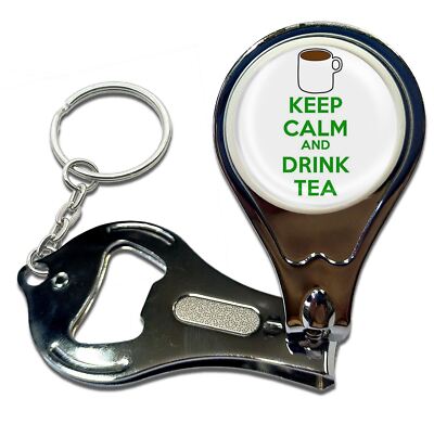 Keep Calm and Drink Tee Nagelknipser Flaschenöffner Schlüsselanhänger (63 mm x 35 mm)
