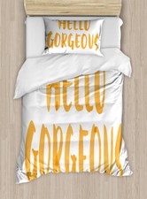 Hello Gorgeous Duvet Cover Set Font