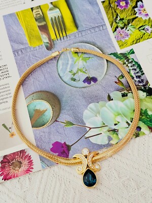 Christian Dior Vintage Sapphire Double Crystals Moons Water Drop