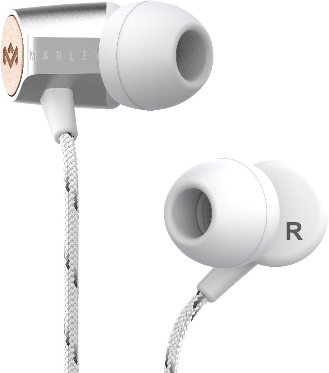 House of Marley Uplift Wired Headphones with Microphone, Silver - Main Image