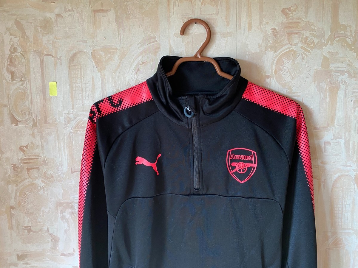 Puma Arsenal F.C. Long Sleeve 1/4 Zip Up Black Mens Football