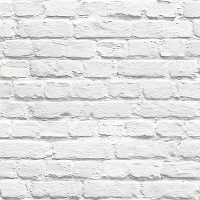 MURIVA PAINTED WHITE BRICK WALLPAPER (102539) NEW ROOM DECOR