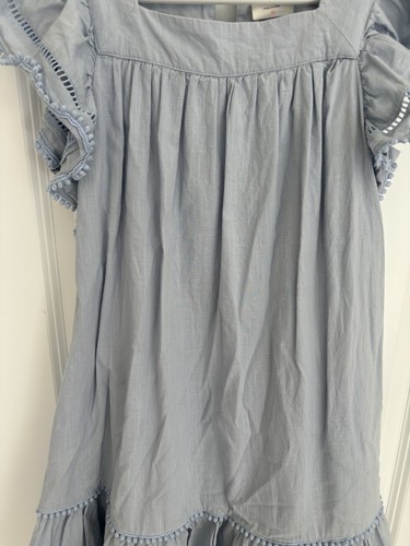 Crewcuts Girls' flutter-sleeve dress with poms double lined size: 10 EUC - Picture 2 of 13