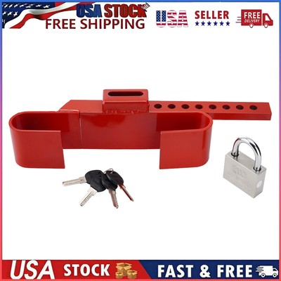 Steel Cargo Door Lock Shipping Container Lock w/ 4 Keys Heavy Duty Security Red