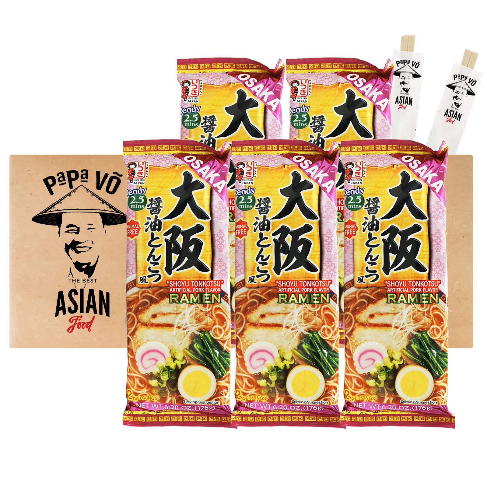Itsuki Osaka Shoyu Tonkotsu Ramen Nudeln 5x176g Ramen Suppe Tonkatsu Style