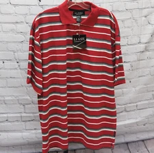 VINTAGE LA Gate Polo Mens XL Striped Red White Collection Style 388-D307C NWT