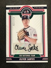 OLIVER SANTOS 2021 2022 Stars & Stripes USA Baseball Box Set AUTO /125 Autograph