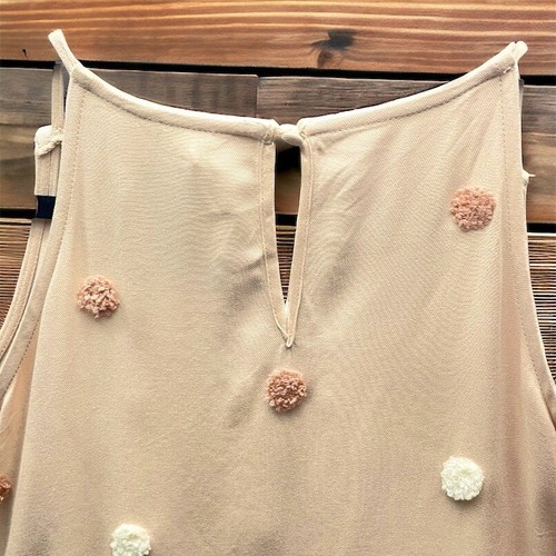 CATO Taupe Mauve Sundress Swing Style With Pockets And Fluff Poms Women’s XL NEW - Picture 4 of 8