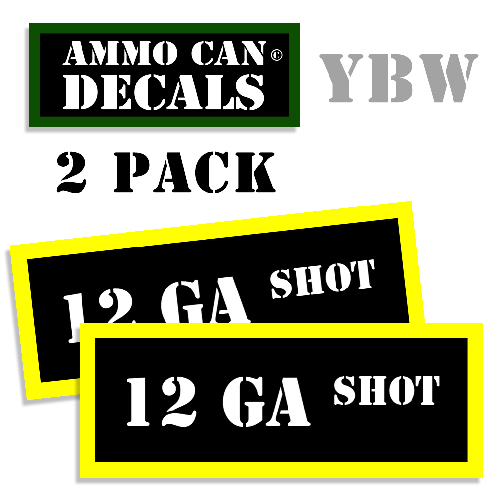12 GA Shotgun Ammo Box Decals 2 Pack 3 Inch Stickers BLYW