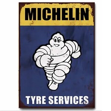 Michelin Tyres  Retro Garage / Man Cave Sign Printed on Sheet Metal Sign