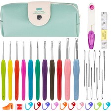 Crochet Tool Set Handle Hooks kit Needles knitting Yarn Stitch Multicolour