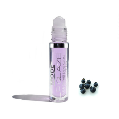 MODE Lip Glaze Blueberry Cream Flavored Lip Gloss Roll On Sheer Wet Shine Yummy