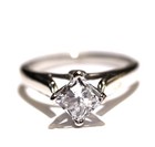 GIA certified 14k white gold 1.06ct princess diamond engagement ring 3.2g 5 — photo 2