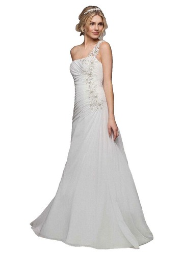 Davids Bridal Eucalyptus Chiffon Cold Shoulder Bridesmaid Dress Size 12 |  eBay