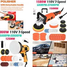 ✅1580W Car Polisher Buffer Sander 800W Auto Polishing Machine 5-7"Pad Bonnet Kit