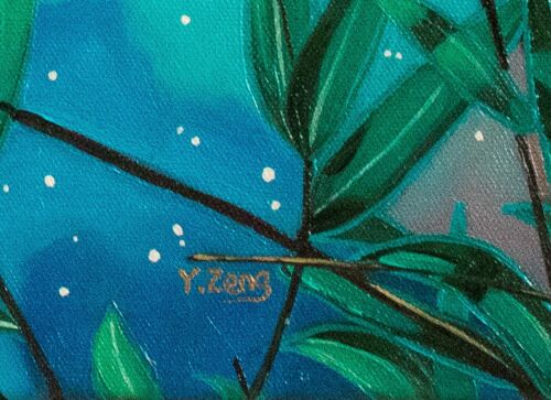 "Stampa fine art giclee di pittura ad olio conigli luna, fantasia 8""×10"", 16""×20" - Foto 4 di 4