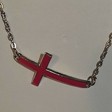 PINK CROSS Pendant Charm / 18" 2" chain Chain Necklace