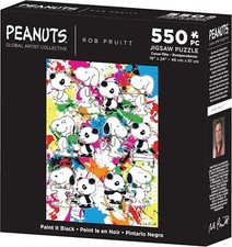 Peanuts Snoopy Jigsaw Puzzle Paint It Black 550 Pieces Rob Pruitt 2018 USA Made