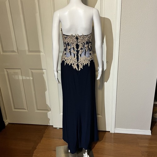 Glow By Colors Dress Womens 6 Corset Sequin Semi Sheer Strapless Jovani Prom - Picture 2 of 19