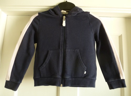 Girls Age 4-6 Years Navy Blue Cotton Blend Hooded Zip Top Cardigan ~ H&M