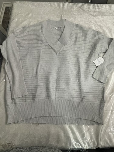 Womens Solid Pullover Long-Sleeve Sweater Casual Tops Size L