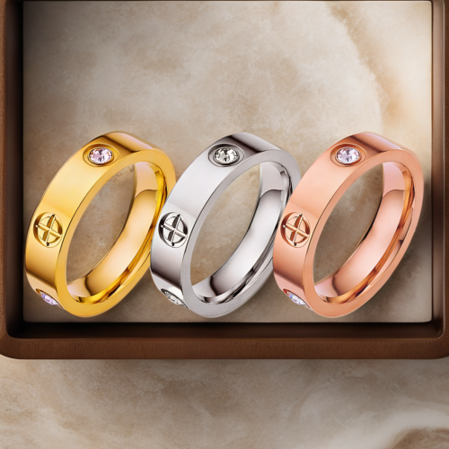 Love Ring 18k Vergoldet | Edelstahl Ring Damen | Gold, Silber, Rosegold Schmuck - Afbeelding 1 van 8