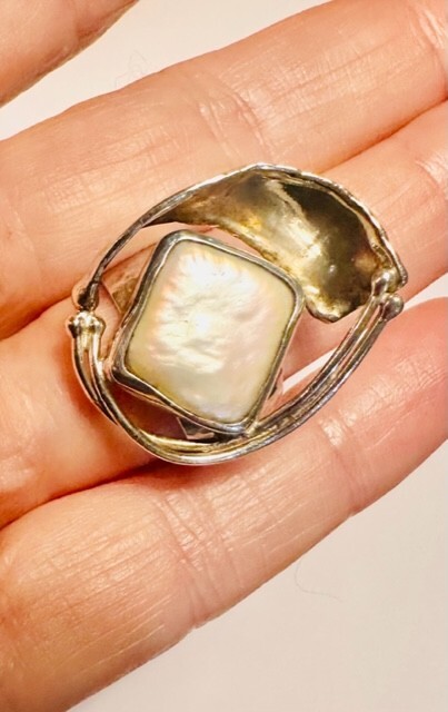 Solid Silver 925 Artisan Hand Crafted Ring Size T… - image 2