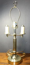 Vintage Alsy Double Candlestick Brass Lamp - No Shade