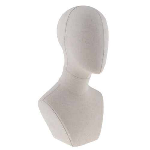 Canvas Block Mannequins Head Bust Model for Hat Wigs Making Jewelry Display - Picture 1 of 12