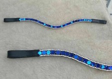 Adams -Tack TOP Collection - Horse Browband With Sapphire & Pink collection