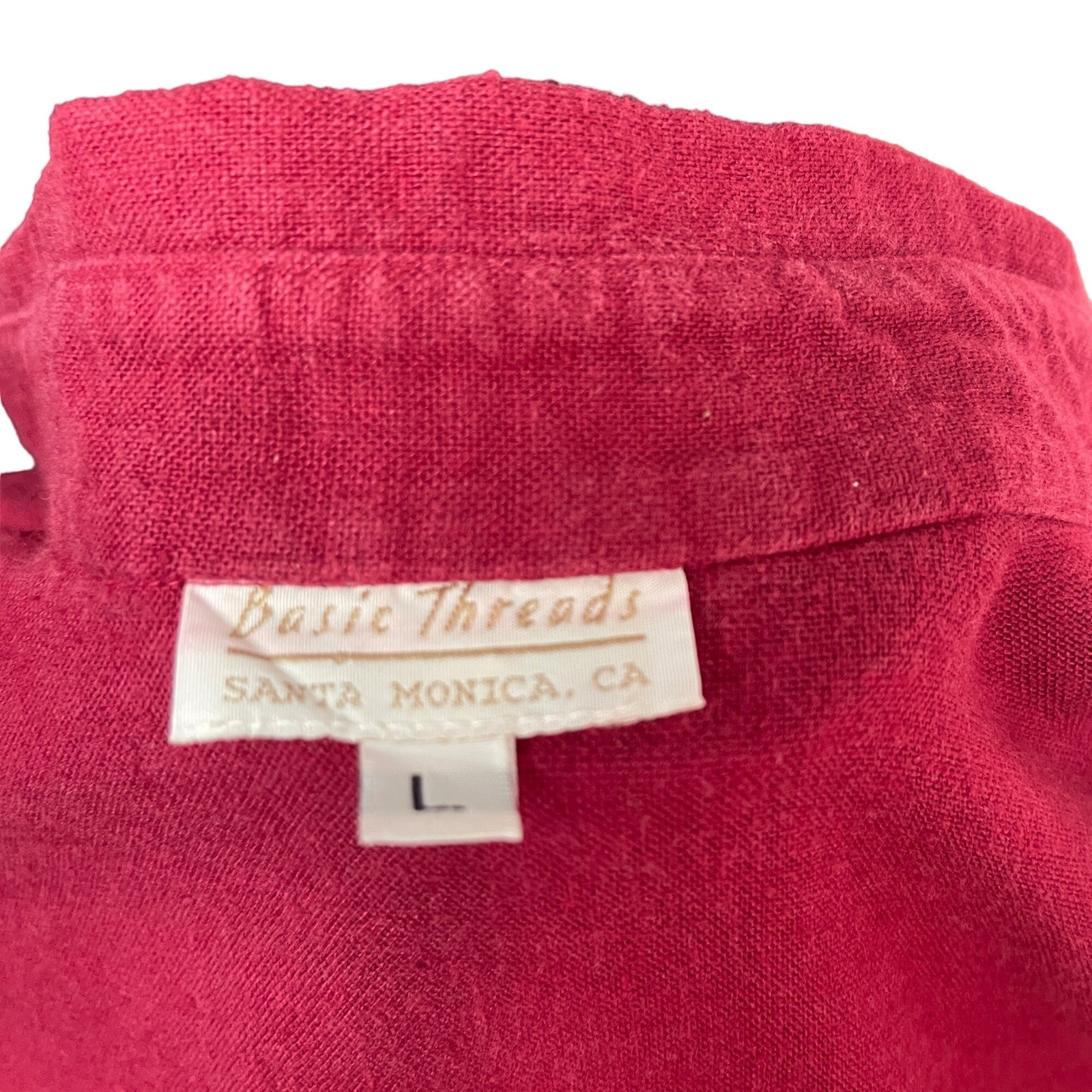 Basic Threads Red Linen Blend 2 pc Skirt Set Top … - image 7