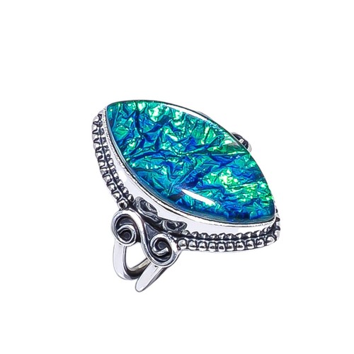 Triplet Fire Opal Marquise Gemstone 925 Sterling Silver Ring Oxidize Jewelry. - Picture 8 of 8
