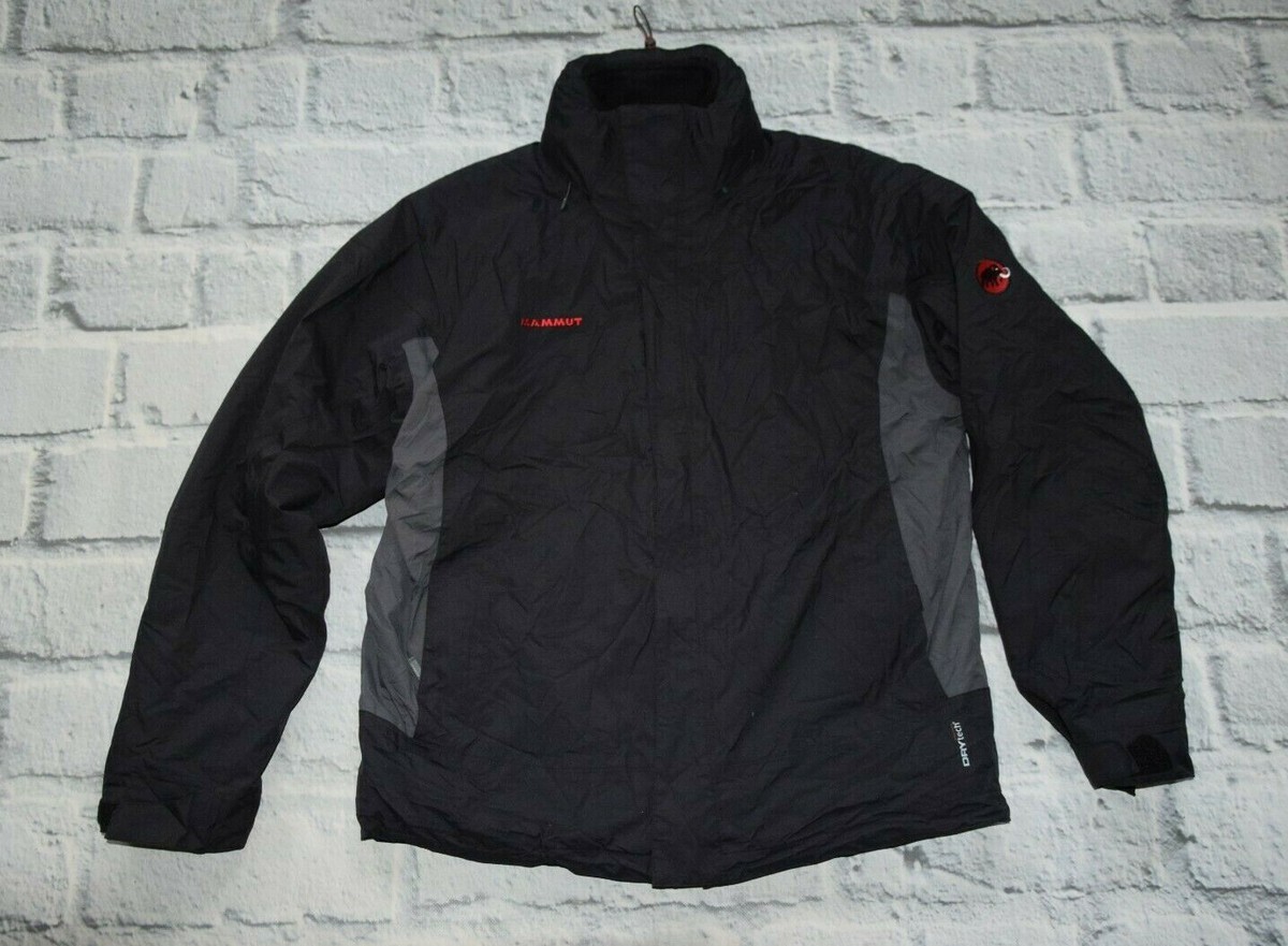 mammut jacket dry tech + liner fleece L large hooded black