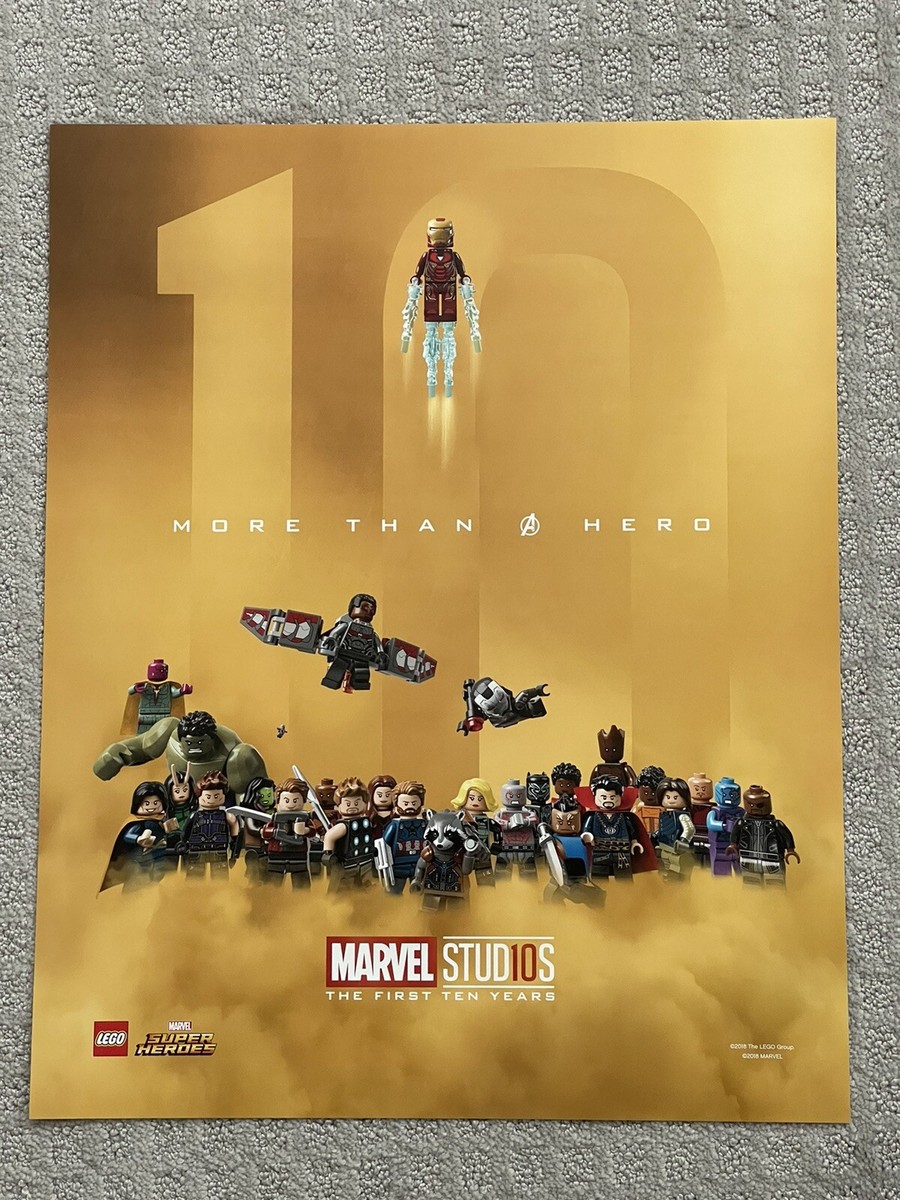 LEGO Marvel-Promo Poster SDCC 2018 Mint First 10 Years Anniversary