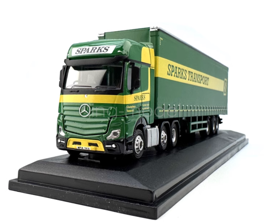 1:76 Green Actros Heavy Delivery Diecast Metal Truck Model Collectible NIB